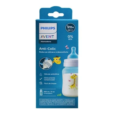 MAMADEIRA AVENT 260ML ANT.COLIC 3.0 GIRAFA