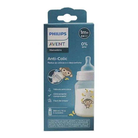 MAMADEIRA AVENT 260ML ANT.COLIC 3.0 MACACO