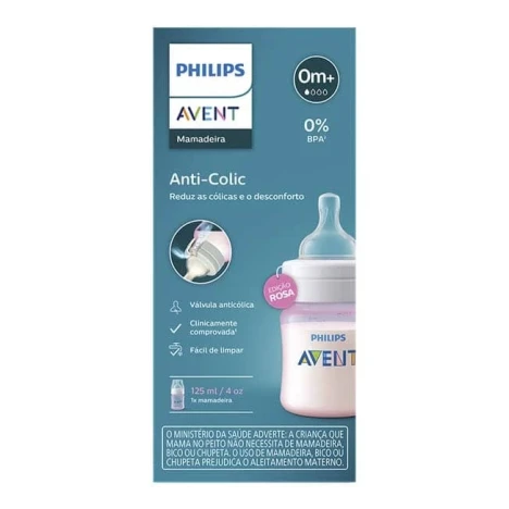 MAMADEIRA AVENT 125ML ANT.COLIC 3.0 ROSA