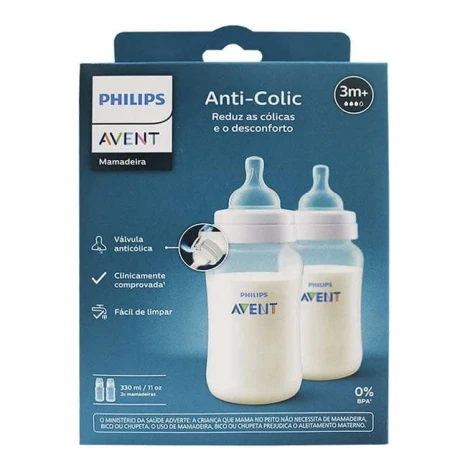 PROMO MAMADEIRA AVENT 330ML ANT.COLIC 3.0 C/2