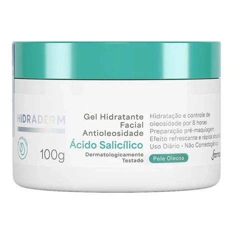 GEL HIDRATANTE FACIAL ANTIOLEOSIDADE HIDRADERM 100G