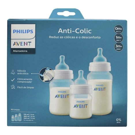 MAMADEIRA AVENT 125/260/330ML ANT.COLIC 3.0 C3