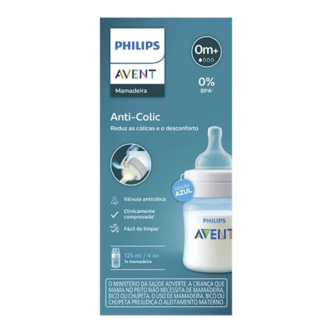 MAMADEIRA AVENT 125ML ANT.COLIC 3.0 AZUL