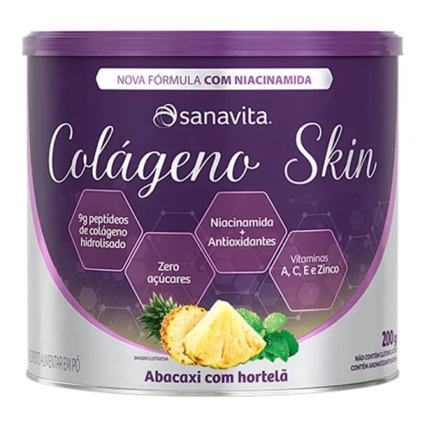 Colágeno Skin Abacaxi com hortelã Sanavita 200g