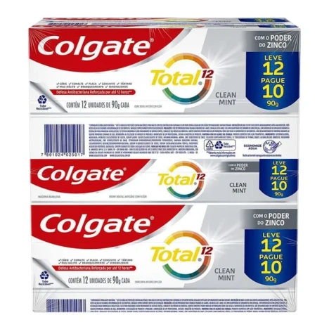 PROMO.CREME D.COLGATE TOTAL 12 CLEAN MINT 90G LEVE 12 PAGUE 10
