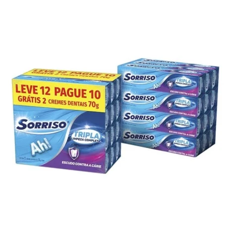 PROMO.CREME D.SORRISO TRIPLA LIMPEZA COMPLETA 70G LEVE 12 PAGUE 10