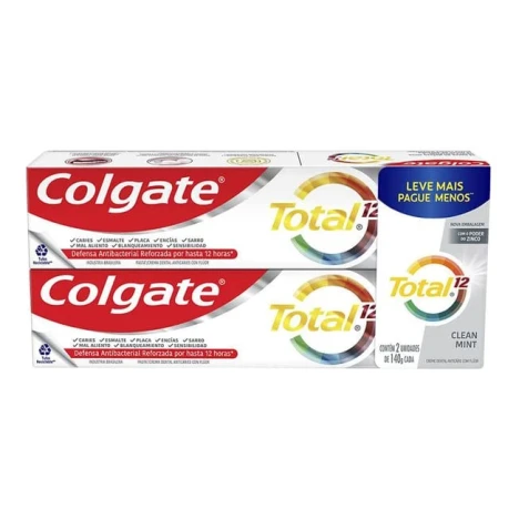 CREME D.COLGATE  TOTAL 12 CLEAN MINT 140G C/2 PR ESP