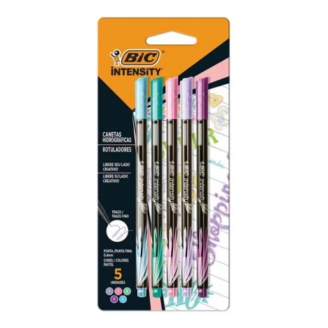 CANETA BIC INTENSITY COR PASTEL BLISTER C/5
