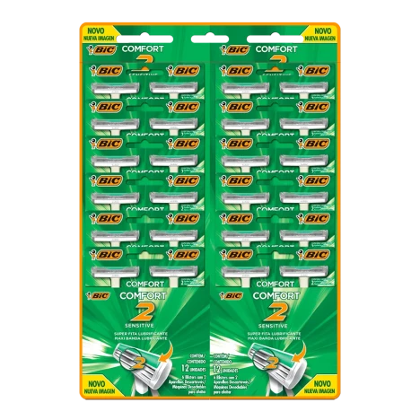 Aparelho Barbear Bic Comfort 2 Sensitive C/2 - Cart C/12