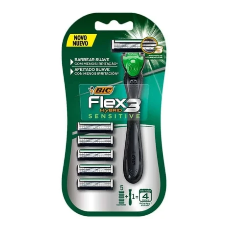 KIT 1 AP. RECAR.BIC FLEX 3 HYBRID SENSITIVE PT C/5
