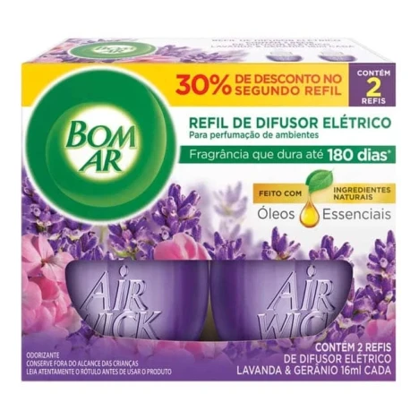 BOM AR PACK ODORIZ.DE AMBIENTE LAVANDA E GERANDIO C/2