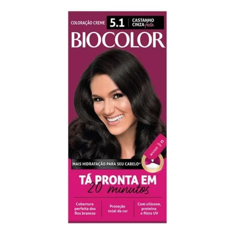 TINT.BIOCOLOR KIT 5.1 CASTANHO CINZA FESTA