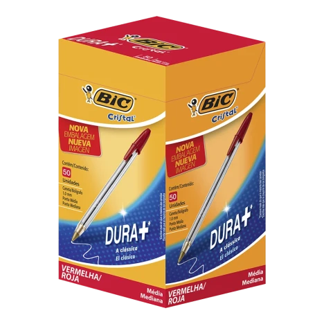 Caneta Bic Esferografica Cristal Vermelha Cx/50