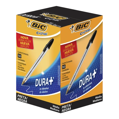 Caneta Bic Esferografica Cristal Preta Cx/50