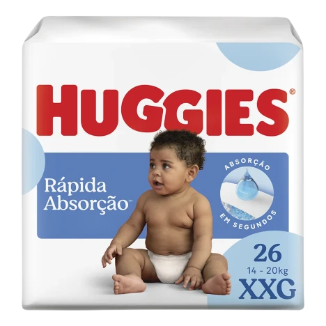 Fralda Huggies Tripla ProteÇÃo Mega Xxg C/26 Gts 2 Tiras