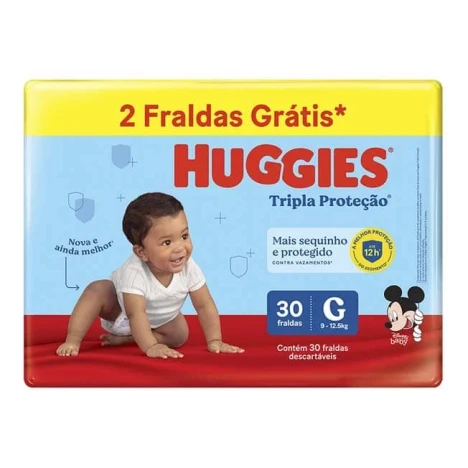 FR.HUGGIES TRI.PROT. MEGA G C/30 GTS 2 TIRAS