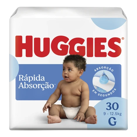 Fralda Huggies Tripla ProteÇÃo Mega G C/30 Gts 2 Tiras
