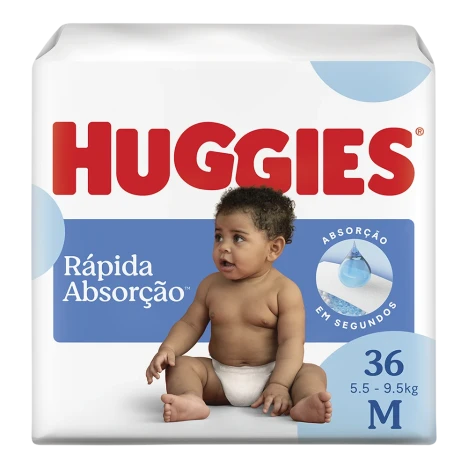 Fralda Huggies Tripla ProteÇÃo Mega M C/36 Gts 2 Tiras