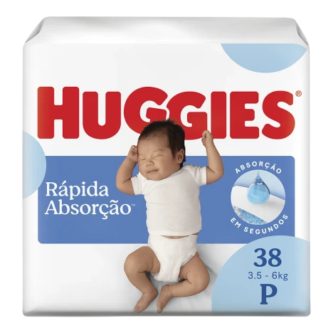Fralda Huggies Tripla ProteÇÃo Mega P C/38 Gts 2 Tiras