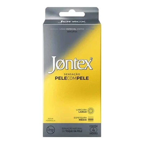 PRES. JONTEX LUBR. PELE COM PELE SENSACAO C/4