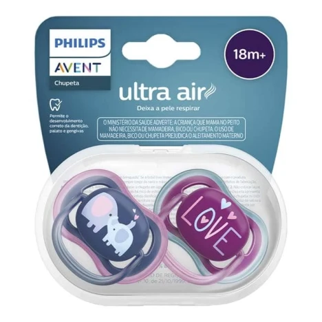 CHUP.AVENT ULT.AIR 18 MESES AZUL ROSA DEC. C/2