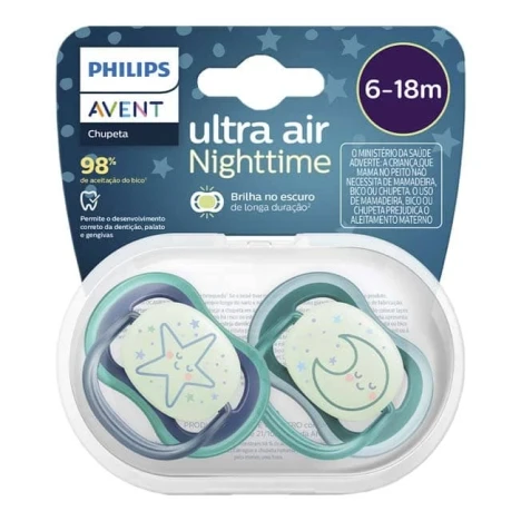 CHUP.AVENT ULT.AIR 6 A 18 MESES MENINO BRILHA NO ESCURO C/2