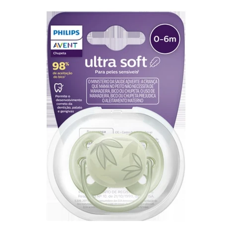 CHUP.AVENT ULTRA SOFT 0 A 6 MESES VERDE FOLHAS