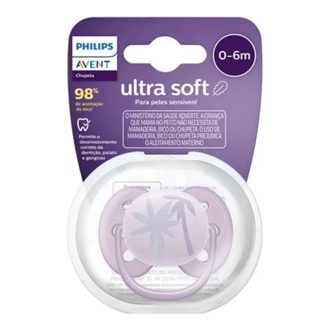 CHUP.AVENT ULTRA SOFT 0 A 6 MESES LILAS COQUEIRO