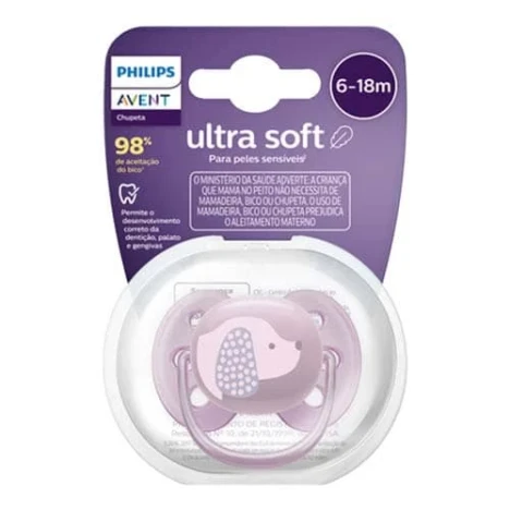 CHUP.AVENT ULTRA SOFT 6 A 18 MESES ROSA CACHORRO