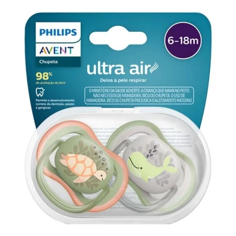 CHUP.AVENT ULT.AIR 6 A 18 MESES VERDE/CINZA TARTARUGA/BALEIA C/2