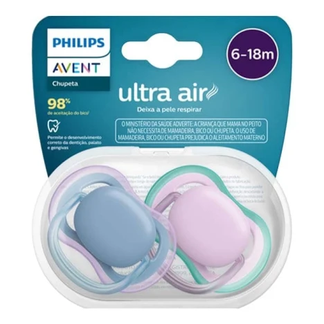 CHUP.AVENT ULT.AIR 6 A 18 MESES LISA AZUL/ROSA C/2