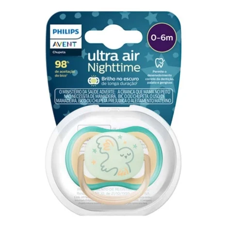 CHUP.AVENT ULT.AIR 0 A 6 MESES BEGE CORUJA BRILHA NO ESCURO