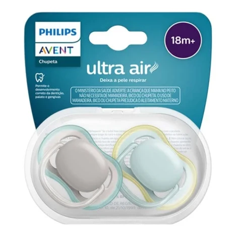 CHUP.AVENT ULT.AIR 18M + CINZA/AZUL LISA C/2