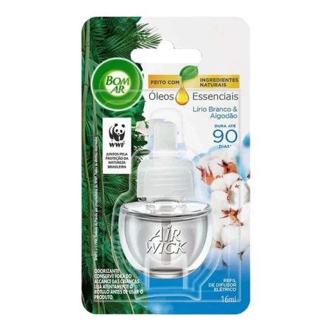 BOM AR 16ML LIQUIDO LIRIO BRANCO E ALGODAO REFIL