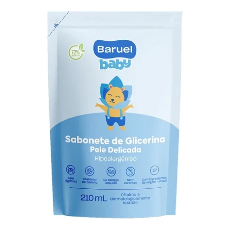SAB.LIQ BARUEL BABY 210ML GLICERINA PELE DELI.REFIL