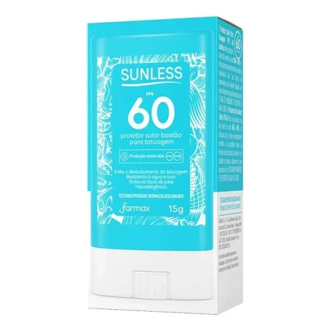 PROTETOR SOLAR BASTÃO PARA TATUAGEM FPS 60 SUNLESS 15G