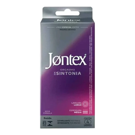 PRES. JONTEX LUBR. ORGASMO EM SINTONIA C/4