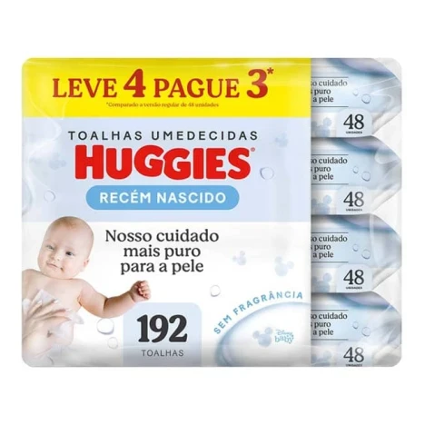 PROMO TOA.UMED.HUGGIES C/48 PURE CARE LV4 PG3