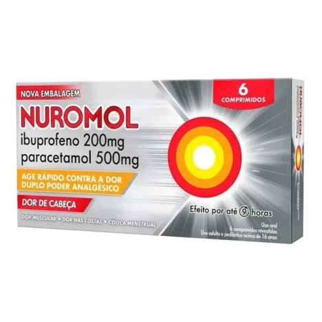 NUROMOL 200MG + 500MG 6 COMPR.REVESTIDOS