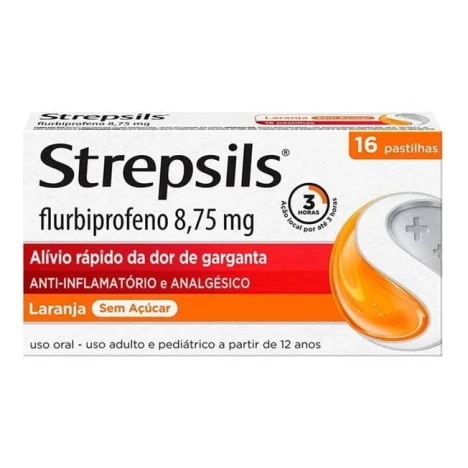 STREPSILS 8,75MG LARANJA 16 PASTILHAS
