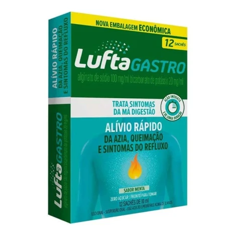LUFTA GASTRO 12 SACHES MENTA 10ML ALIVIO RAPIDO