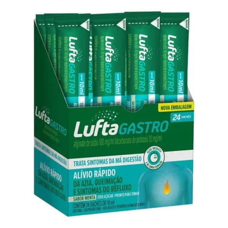 LUFTA GASTRO 24 SACHES MENTA 10ML ALIVIO RAPIDO