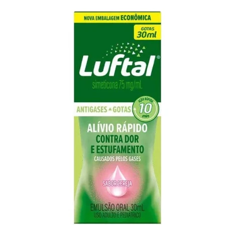 LUFTAL 75MG CEREJA 30ML EM GOTAS EMB.ECON.