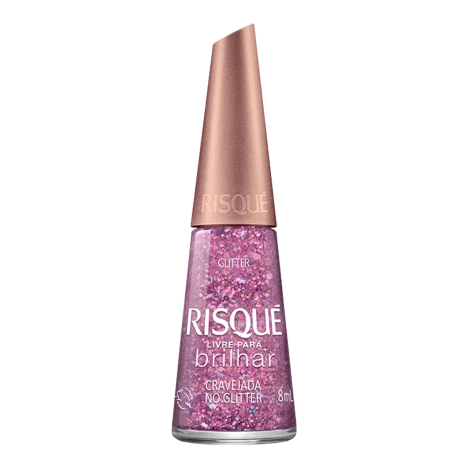Esmalte Risque 8ml Livre P/ Brilhar Cravejada Glitter C/6