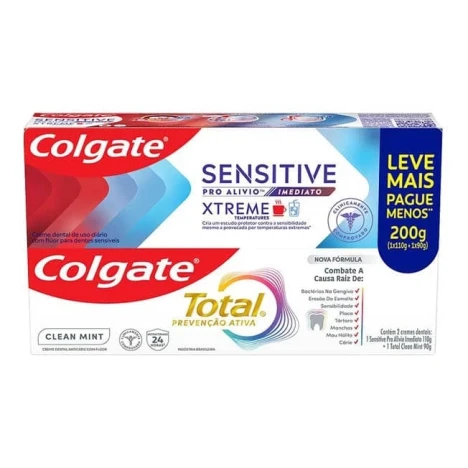 CREME D.COLGATE SENSITIVE PRO ALIVIO IMEDIATO 110G + TOTAL CLEAN MINT 90G LV+ PG -