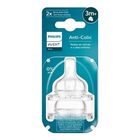 BICO MAMADEIRA AVENT ANT.COLICA 3.0 C/2 T5 - 3M+