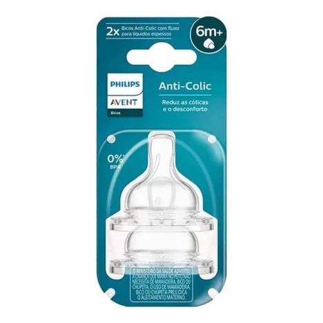 BICO MAMADEIRA AVENT ANT.COLICA 3.0 C/2 T6 - 6M+