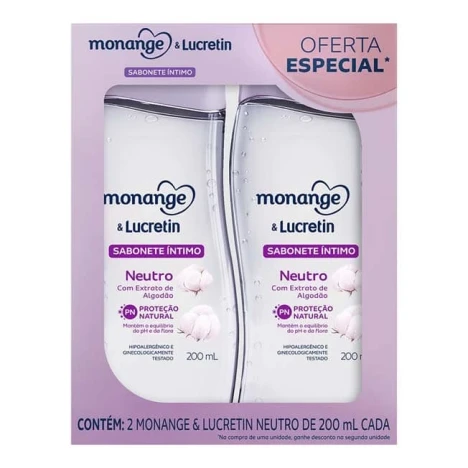 KIT SAB INT. MONANGE 200ML NEUTRO EXTR. ALGODAO C/2