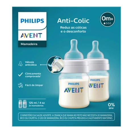 PROMO MAMADEIRA AVENT 125ML ANT.COLIC C/2